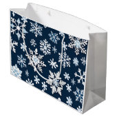 ブルーシマーリング雪フレーク抱き枕 ラージペーパーバッグ (裏面アングル)