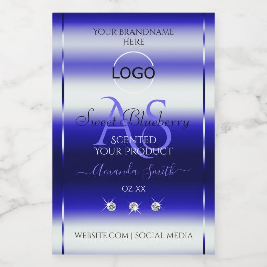 ブルーシメリー製品ラベルイニシャル宝石ロゴ フードラベル (シングルラベル)