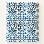 ブルーシモダンックパターパーソナライズされたン名シンプル式 ノートブック (裏面)