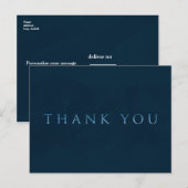 ブルーシャイニーフェイクフォイルGLAMモダンありがとう ポストカード (正面/裏面)