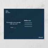 ブルーシャイニーフェイクフォイルGLAMモダンありがとう ポストカード (裏面)