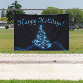 ブルーシャインオブスターズクリスマスツリーダークホリデー 横断幕 (インサイチュ)