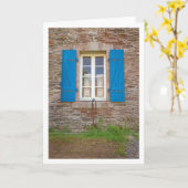 ブルーシャッター カード (黄色い花)