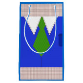 ブルーシャツとネクタイ スモールペーパーバッグ (正面)