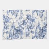 ブルーシャビーシックコテージスタイルフランスのトイル キッチンタオル (横)
