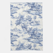 ブルーシャビーシックコテージスタイルフランスのトイル キッチンタオル (縦)