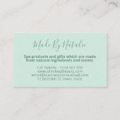 ブルーシャビーシックスパバスソーク石鹸体バター 名刺 (裏面)