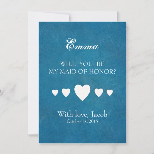 ブルーシャルボードが私のメイド・オブ・オーナー（花嫁付き添い人） 招待状 (正面)
