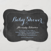 ブルーシャルボードベビーシャワー招待状 招待状 (正面/裏面)