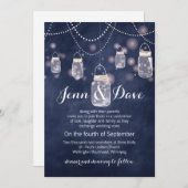 ブルーシャルボードメイスンジャー結婚式招待状 招待状 (正面/裏面)