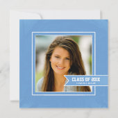 ブルーシャルボード卒業招待状と写真 招待状 (裏面)