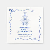 ブルーシャンパンタワーファンシーNothing Just Love スタンダードカクテルナプキン (正面)