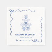 ブルーシャンパンタワー結婚ズカクテルカスタム スタンダードカクテルナプキン (正面)