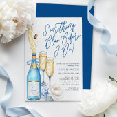 ブルーシャンパンブライダルシャワー何かブルー 招待状