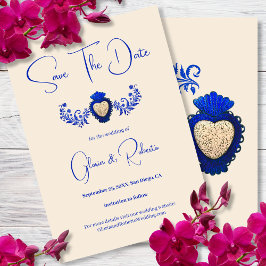 ブルーシャンパンミラゴロハートメキシコ 招待状