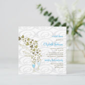 ブルーシャンパン応援ゴールデンハートブライダルシャワー 招待状 (スタンド正面)