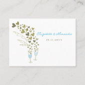 ブルーシャンパン応援フローティング金ゴールドハート結婚ズ プレイスカード (裏面)