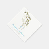 ブルーシャンパン応援金ゴールドハートウェディングパーティー スタンダードカクテルナプキン (角)