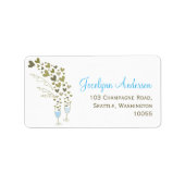 ブルーシャンパン応援&ラブブライダルシャワーアドレス ラベル (正面)