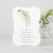 ブルーシャンパン応援&金ゴールドハートブライダルシャワー 招待状 (スタンド正面)