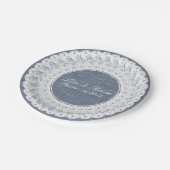 ブルーシャンブレデニム&レースカスタム紙プレート ペーパープレート (アングル)