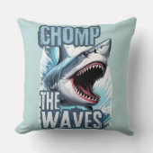 ブルーシャークとブラックシャークのウェーブブレーカーグラフィティアート クッション (正面)