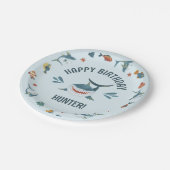 ブルーシャークテーマ誕生日パーティープレート 子供へ ペーパープレート (アングル)