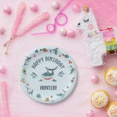 ブルーシャークテーマ誕生日パーティープレート 子供へ ペーパープレート (パーティー)