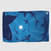 ブルーシャークホワイトムーンアンダーシー ゴルフタオル (横)