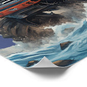 ブルーシャークモンスタートラック名前をカスタムするポスター ポスター (角)