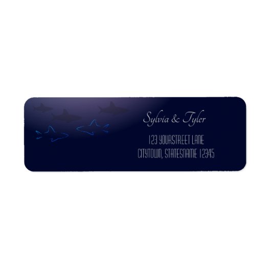 ブルーシャーク差出人住所ラベル ラベル (正面)