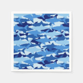 ブルーシャーク模様 スタンダードカクテルナプキン (正面)