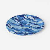 ブルーシャーク模様 ペーパープレート (アングル)