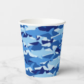 ブルーシャーク模様 紙コップ (裏面)