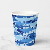 ブルーシャーク模様 紙コップ (右)