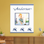 ブルーシャーク航海のネイビー写真フレーム キャンバスプリント (インサイチュ (リビング))