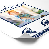 ブルーシャーク航海のネイビー写真フレーム ポスター (角)