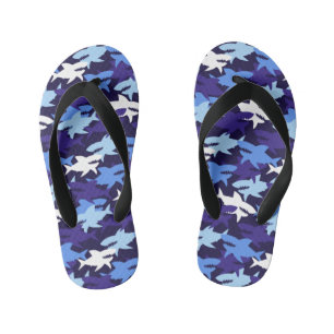 ブルーシャーク迷彩柄 キッズビーチサンダル