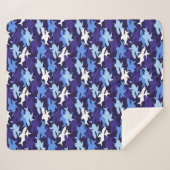 ブルーシャーク迷彩柄 シェルパブランケット (正面(横))