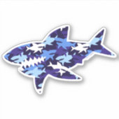 ブルーシャーク迷彩柄 シール (正面)
