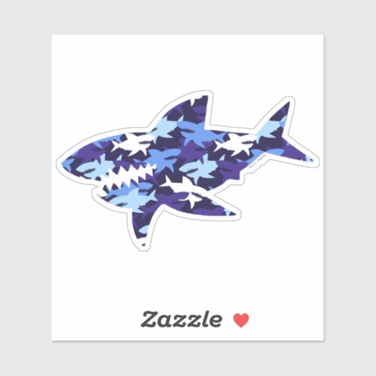 ブルーシャーク迷彩柄 シール (シート)