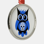 ブルーシュガースカルフクロウオーナメント メタルオーナメント (右)