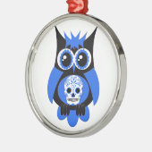 ブルーシュガースカルフクロウオーナメント メタルオーナメント (左)