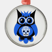 ブルーシュガースカルフクロウオーナメント メタルオーナメント (正面)