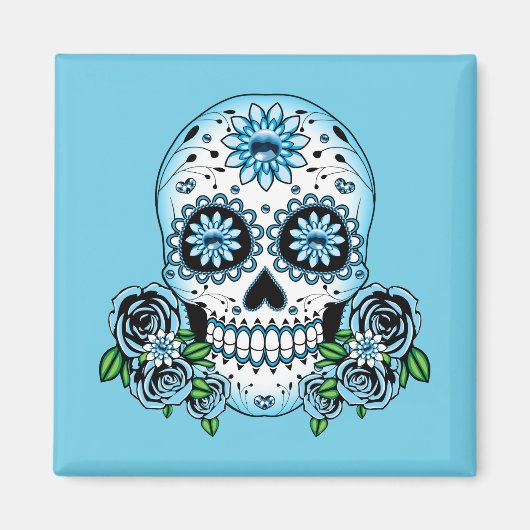 ブルーシュガースカル マグネット (正面)