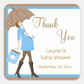 ブルーショッパー赤ちゃんシャワーのシール スクエアシール (正面)