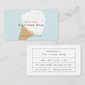 ブルーショップ名刺を振りかけるアイスクリーム 名刺 (正面/裏面)