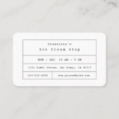 ブルーショップ名刺を振りかけるアイスクリーム 名刺 (裏面)