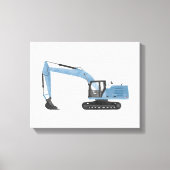 ブルーショベル建築車用キャンバスプリント キャンバスプリント (正面)