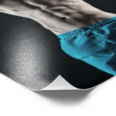 ブルーショーツ熱い男のポスター フォトプリント (角)